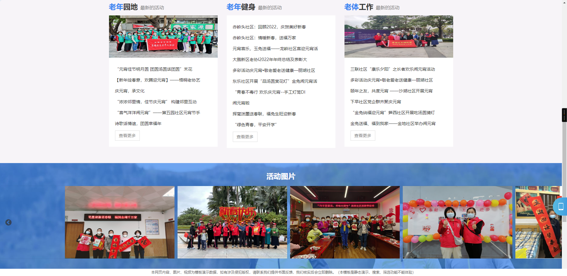 老年康养健身协会网站源码插图4
