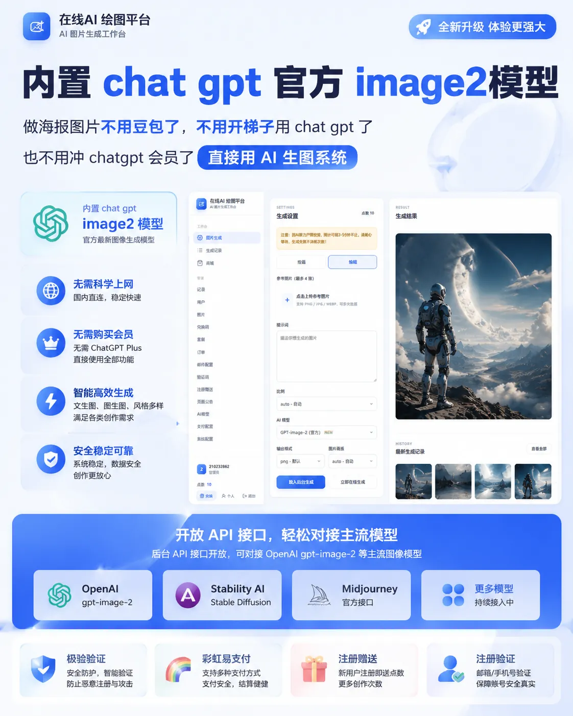 一款PHP的AI图片创作系统 可以对接 OpenAI gpt-image-2 等主流图像模型插图